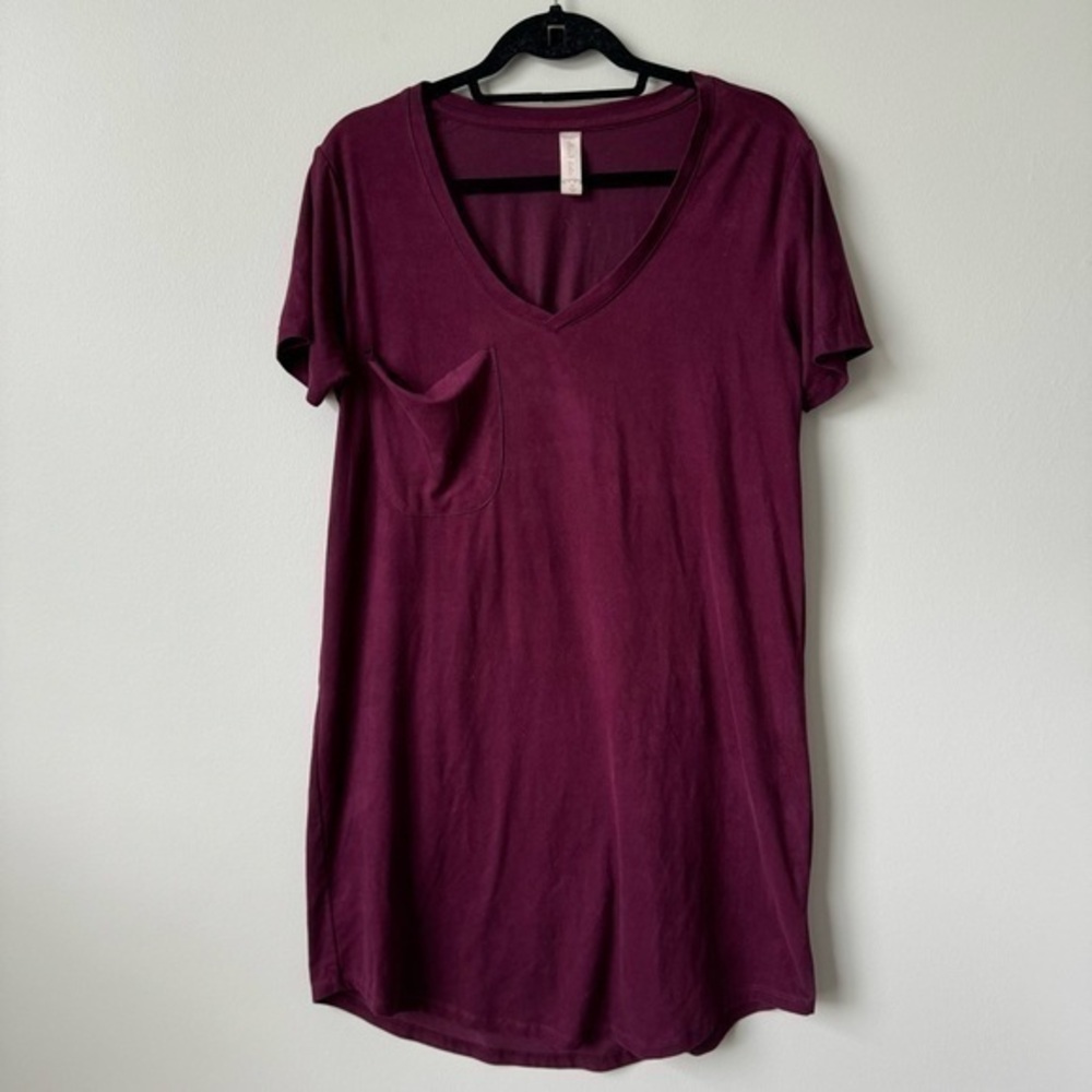 Alter’d State Dark Purple Faux Suede T-shirt Dress